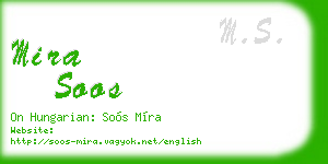 mira soos business card