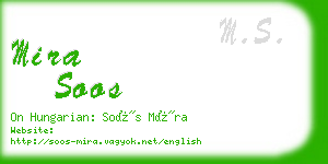 mira soos business card